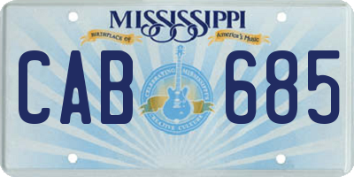 MS license plate CAB685
