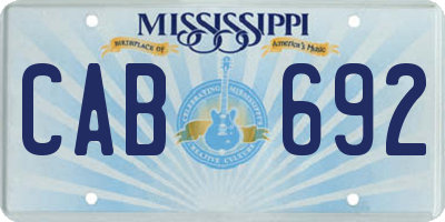 MS license plate CAB692