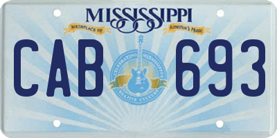 MS license plate CAB693