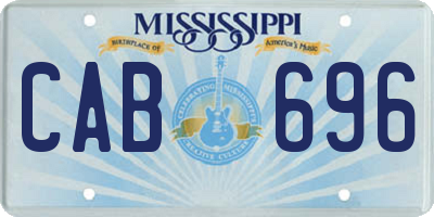 MS license plate CAB696