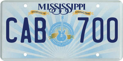 MS license plate CAB700