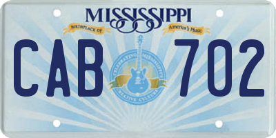 MS license plate CAB702