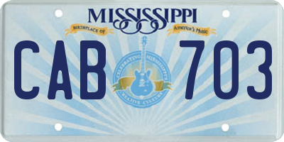 MS license plate CAB703