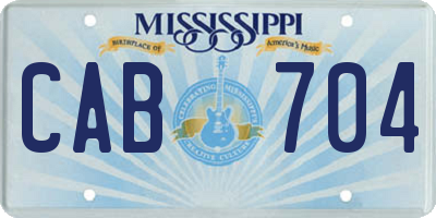 MS license plate CAB704