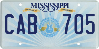 MS license plate CAB705