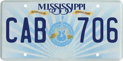 MS license plate CAB706