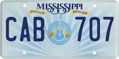 MS license plate CAB707