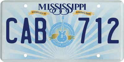 MS license plate CAB712
