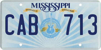 MS license plate CAB713