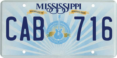 MS license plate CAB716