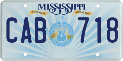MS license plate CAB718