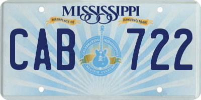 MS license plate CAB722