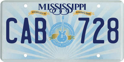 MS license plate CAB728