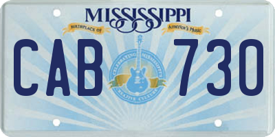 MS license plate CAB730