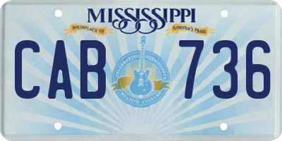 MS license plate CAB736
