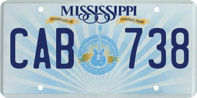 MS license plate CAB738