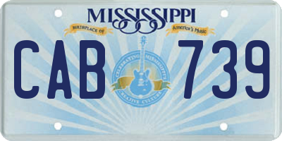 MS license plate CAB739
