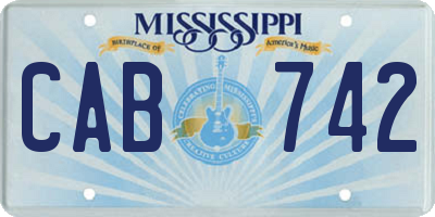 MS license plate CAB742