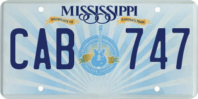MS license plate CAB747