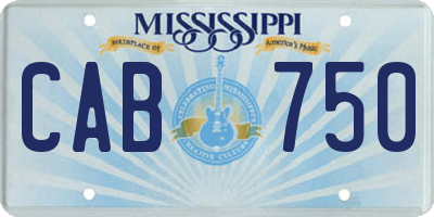 MS license plate CAB750