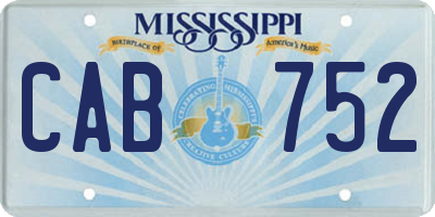 MS license plate CAB752
