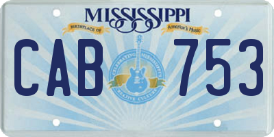 MS license plate CAB753