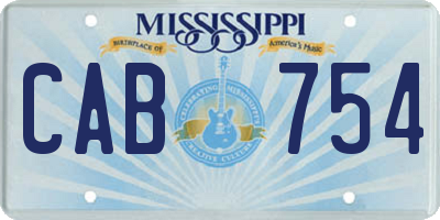 MS license plate CAB754