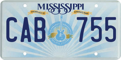 MS license plate CAB755