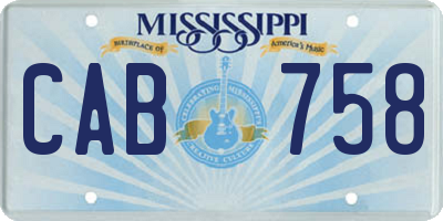 MS license plate CAB758
