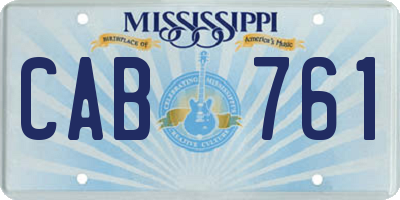 MS license plate CAB761