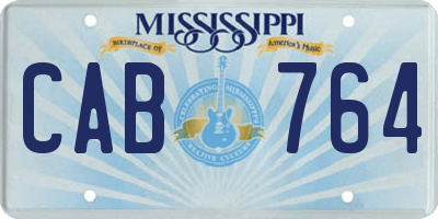 MS license plate CAB764