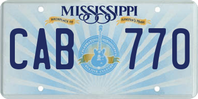 MS license plate CAB770