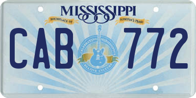 MS license plate CAB772