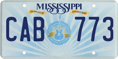 MS license plate CAB773