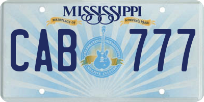 MS license plate CAB777