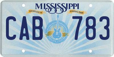 MS license plate CAB783