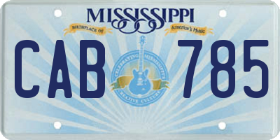 MS license plate CAB785