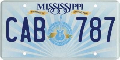 MS license plate CAB787