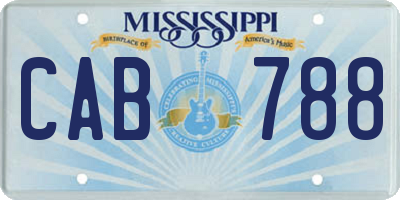 MS license plate CAB788