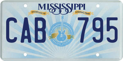 MS license plate CAB795
