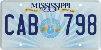 MS license plate CAB798