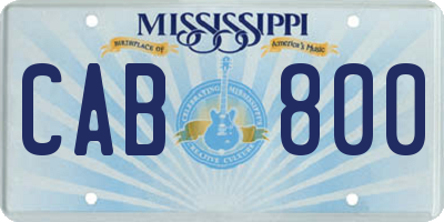 MS license plate CAB800