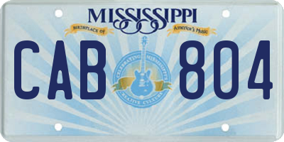 MS license plate CAB804