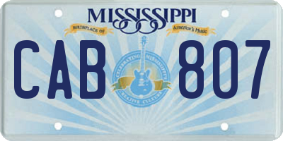 MS license plate CAB807