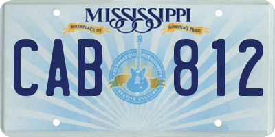 MS license plate CAB812