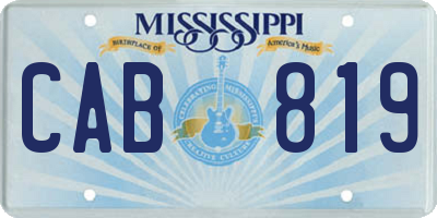 MS license plate CAB819