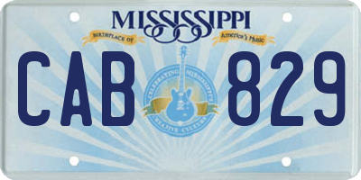 MS license plate CAB829