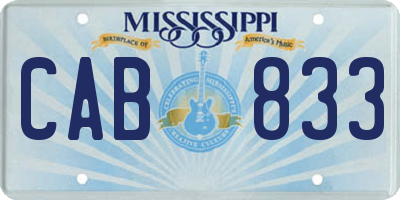 MS license plate CAB833