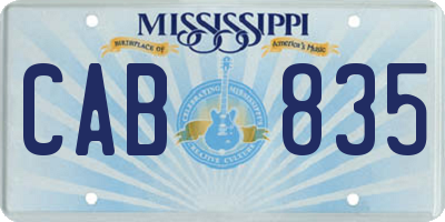 MS license plate CAB835