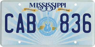 MS license plate CAB836